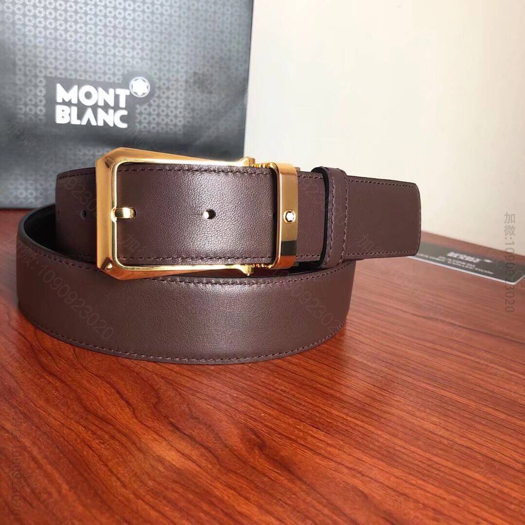 Montblanc万宝龙双面外用腰带采用进口头层牛皮皮带3.5cm