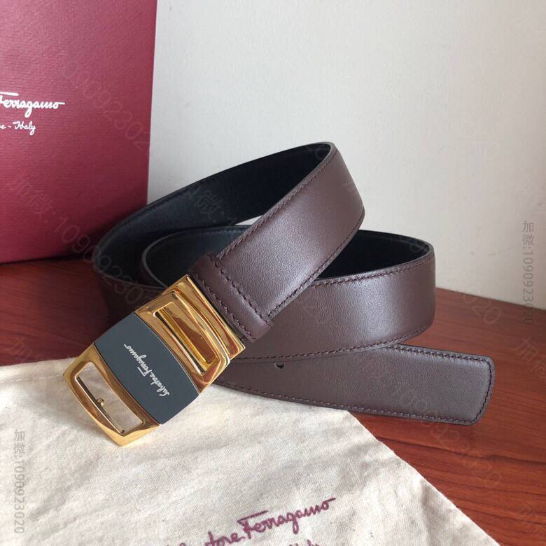 SalvatoreFerragamo菲拉格慕男士3.5cm精钢亚克力金属夹扣...