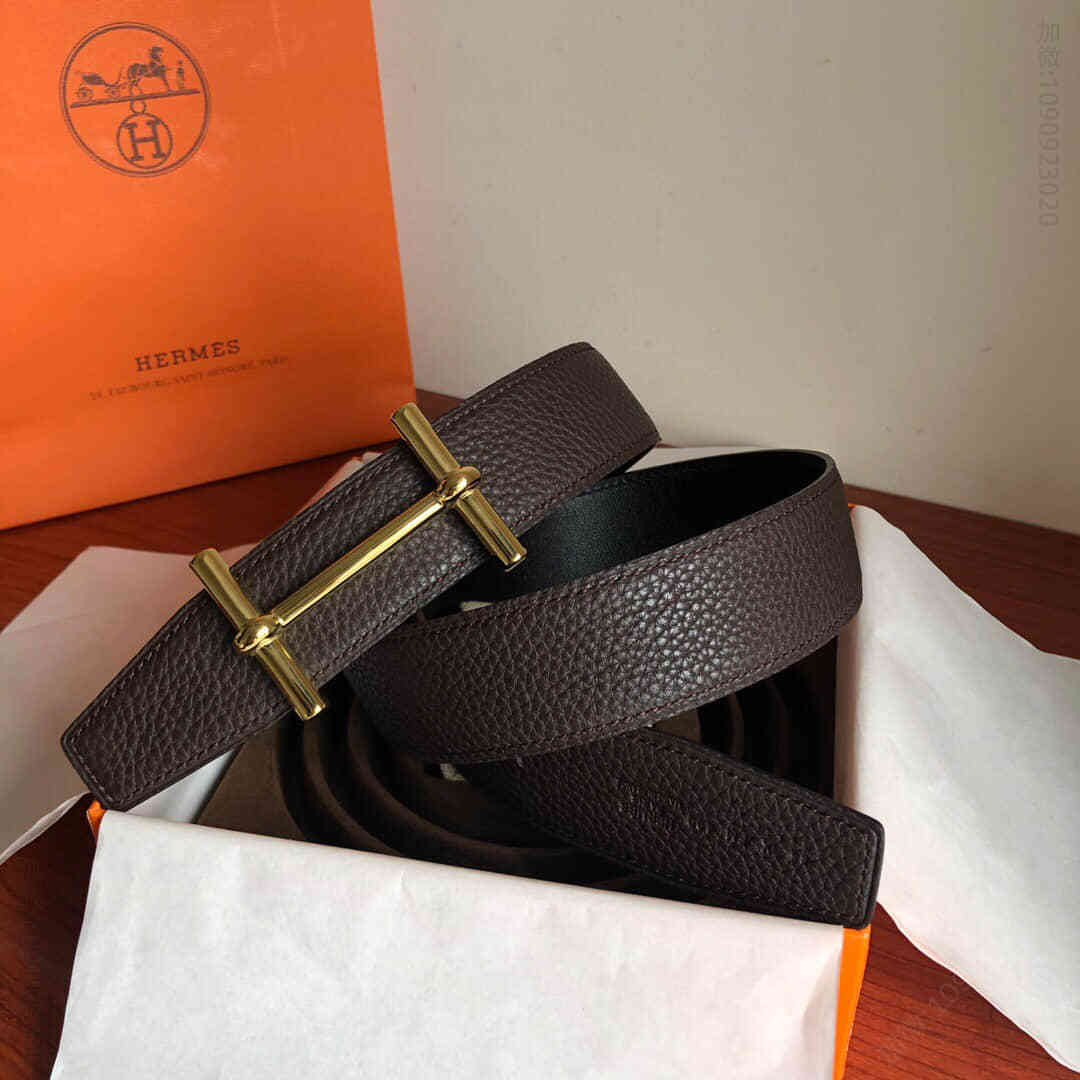 Hermes新款H dAncre 皮带扣&双面皮腰带38毫米