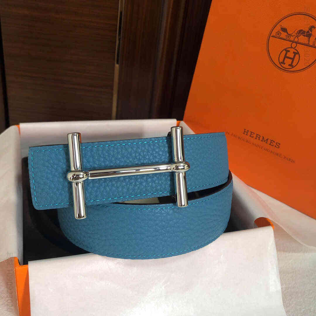 Hermes新款H dAncre 皮带扣原版皮荔枝腰带38毫米