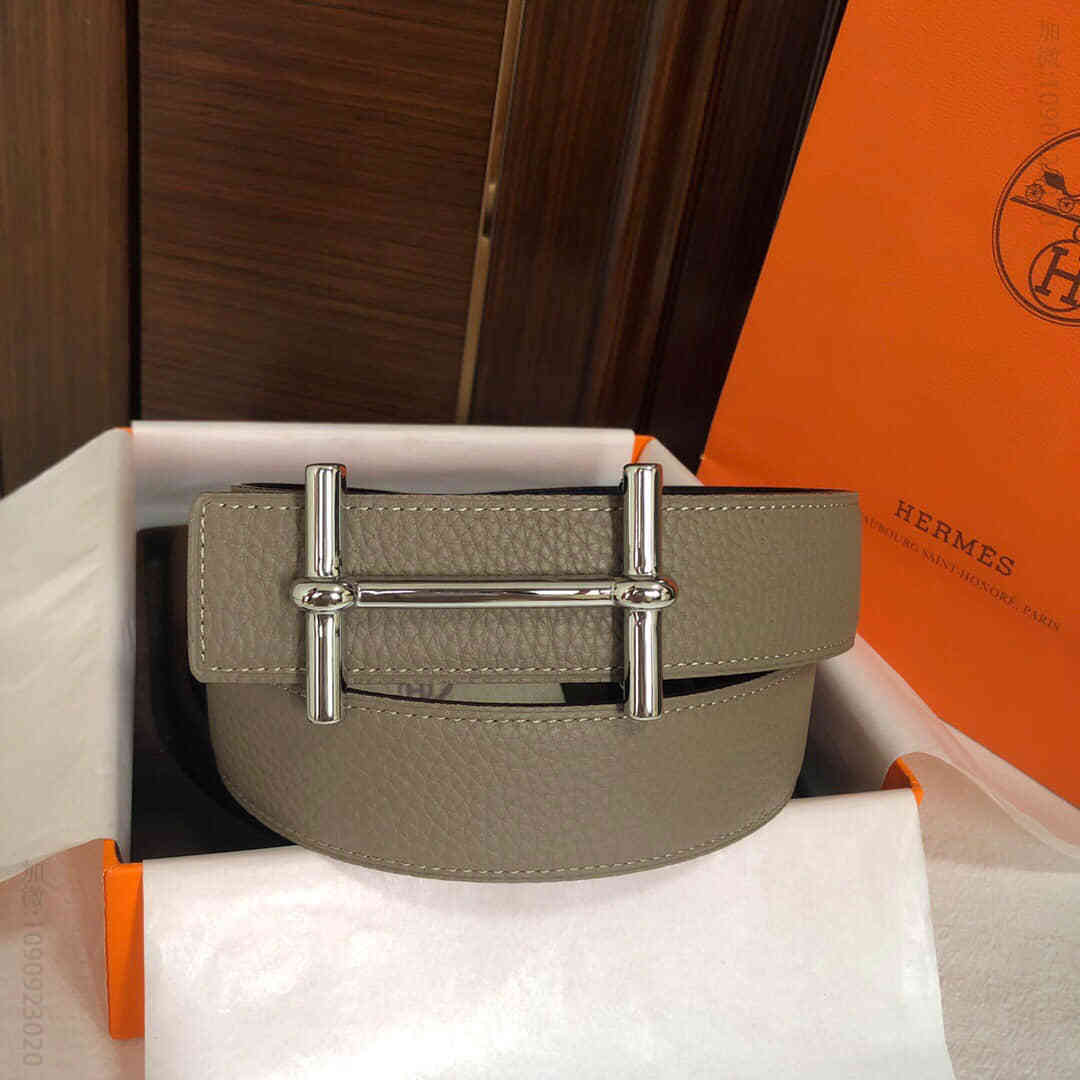 Hermes新款H dAncre 皮带扣原版皮荔枝腰带38毫米