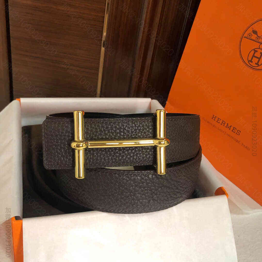 Hermes新款H dAncre 皮带扣原版皮荔枝腰带38毫米