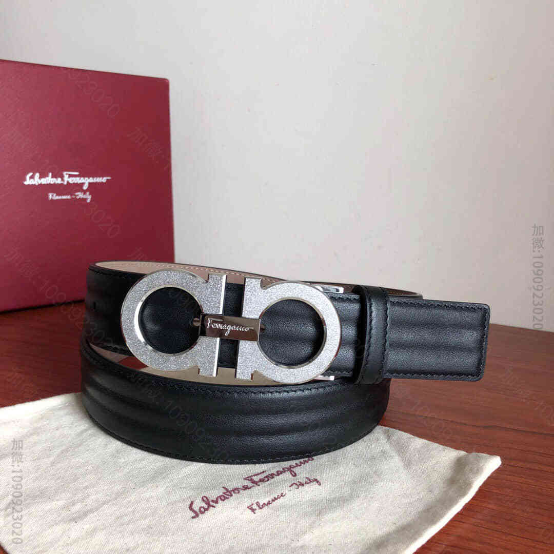 SalvatoreFerragamo菲拉格慕男士3.5cm精品专柜版型金属双...