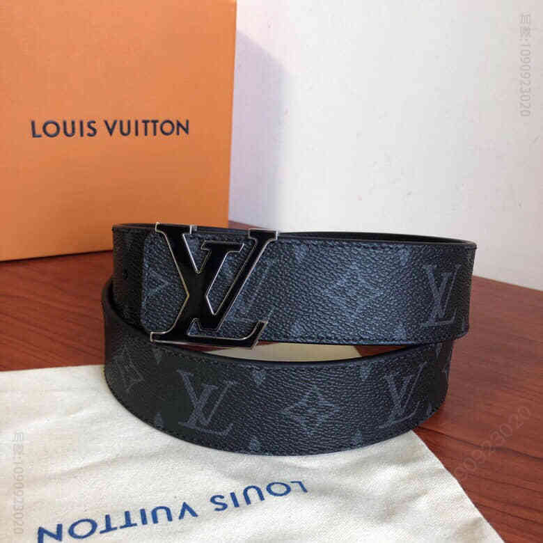 Louis Vuitton路易威登 精钢字母滴胶扣棋盘格/老花男士3.8cm腰带
