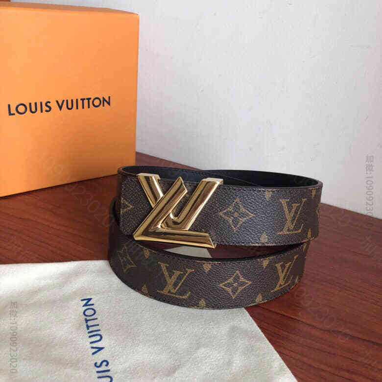 Louis Vuitton路易威登 头层皮底专柜款金属扣棋盘格/老花男士3....