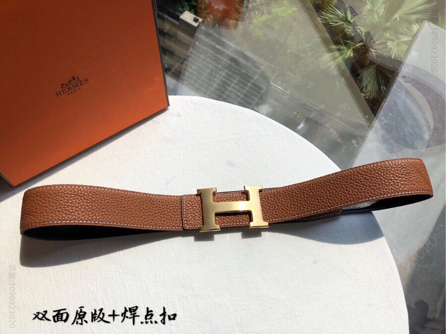 爱马仕HERMES 双面原版+h焊点扣3.8cm腰带