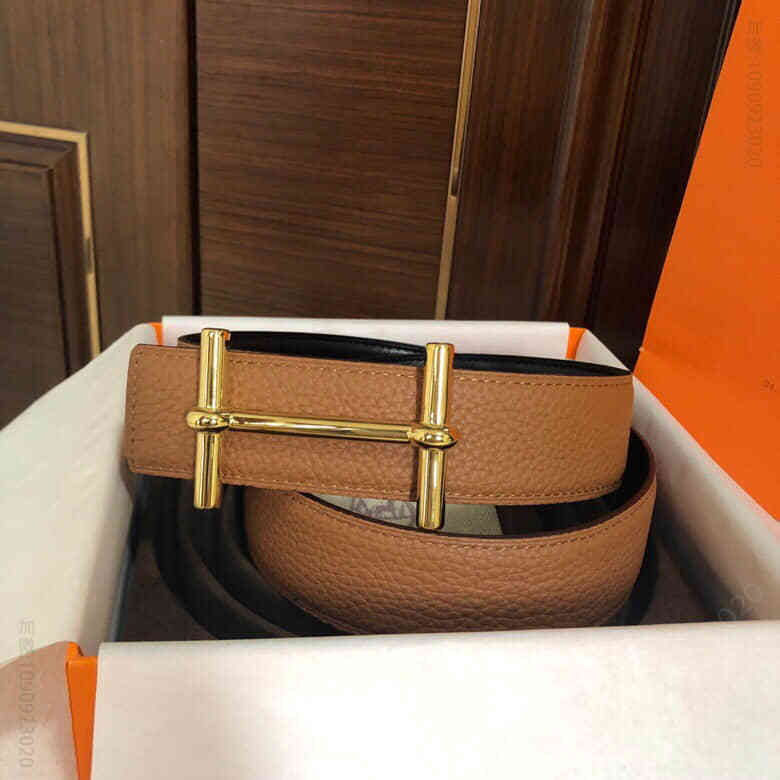 Hermes新款H dAncre 皮带扣&原版皮荔枝腰带38毫米