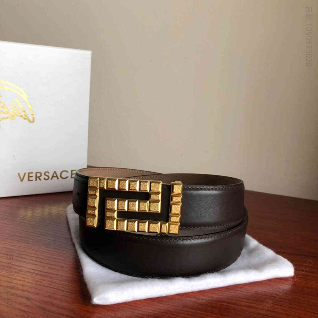 VERSACE范思哲男士进口牛皮腰带，搭配精钢滚砂内穿金属扣3.5cm