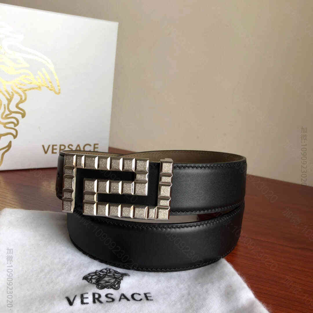 VERSACE范思哲男士进口牛皮腰带，搭配精钢滚砂内穿金属扣3.5cm