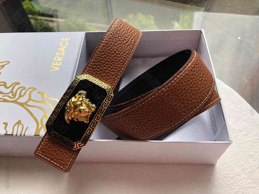范思哲(Versace)双面荔枝原版皮宽度3.8cm腰带