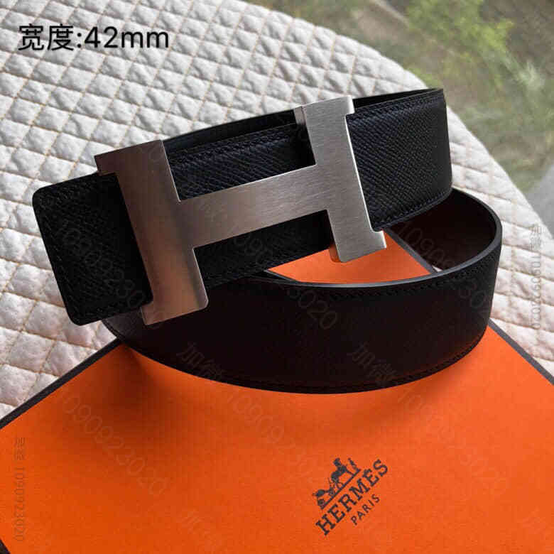 Hermes爱马仕 金色银色焊点金属扣男款腰带42mm