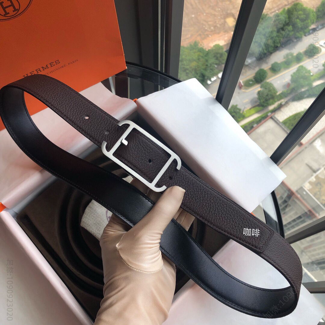 Hermes32毫米Society双面外用腰带 爱马仕腰带