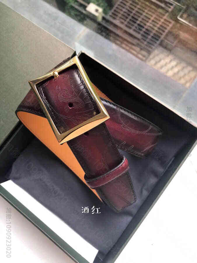 Berluti伯鲁提(又译:伯尔鲁帝)采用35mm精钢针式金属扣男士腰带
