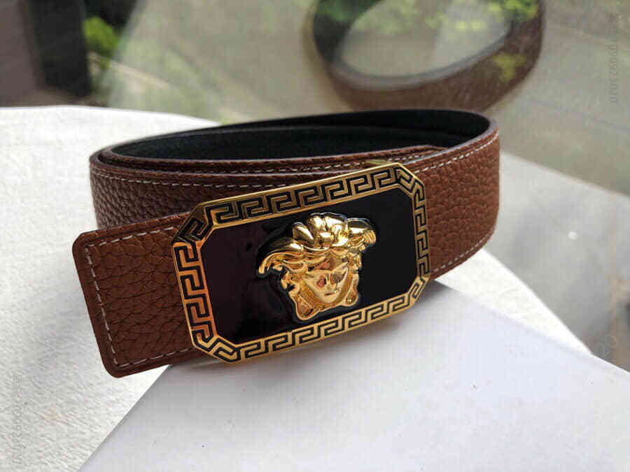 范思哲(Versace)腰带宽度3.8cm双面荔枝原版皮
