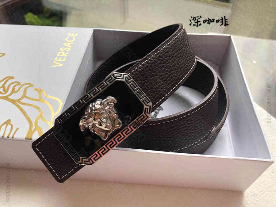 范思哲(Versace)腰带宽度3.8cm双面荔枝原版皮