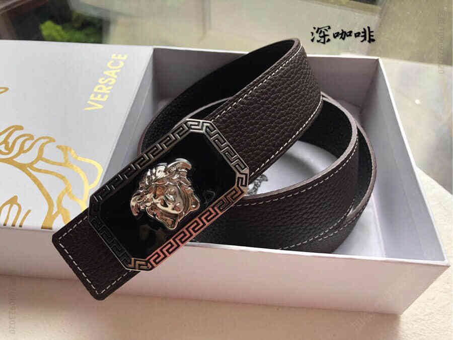 范思哲(Versace)腰带宽度3.8cm双面荔枝原版皮