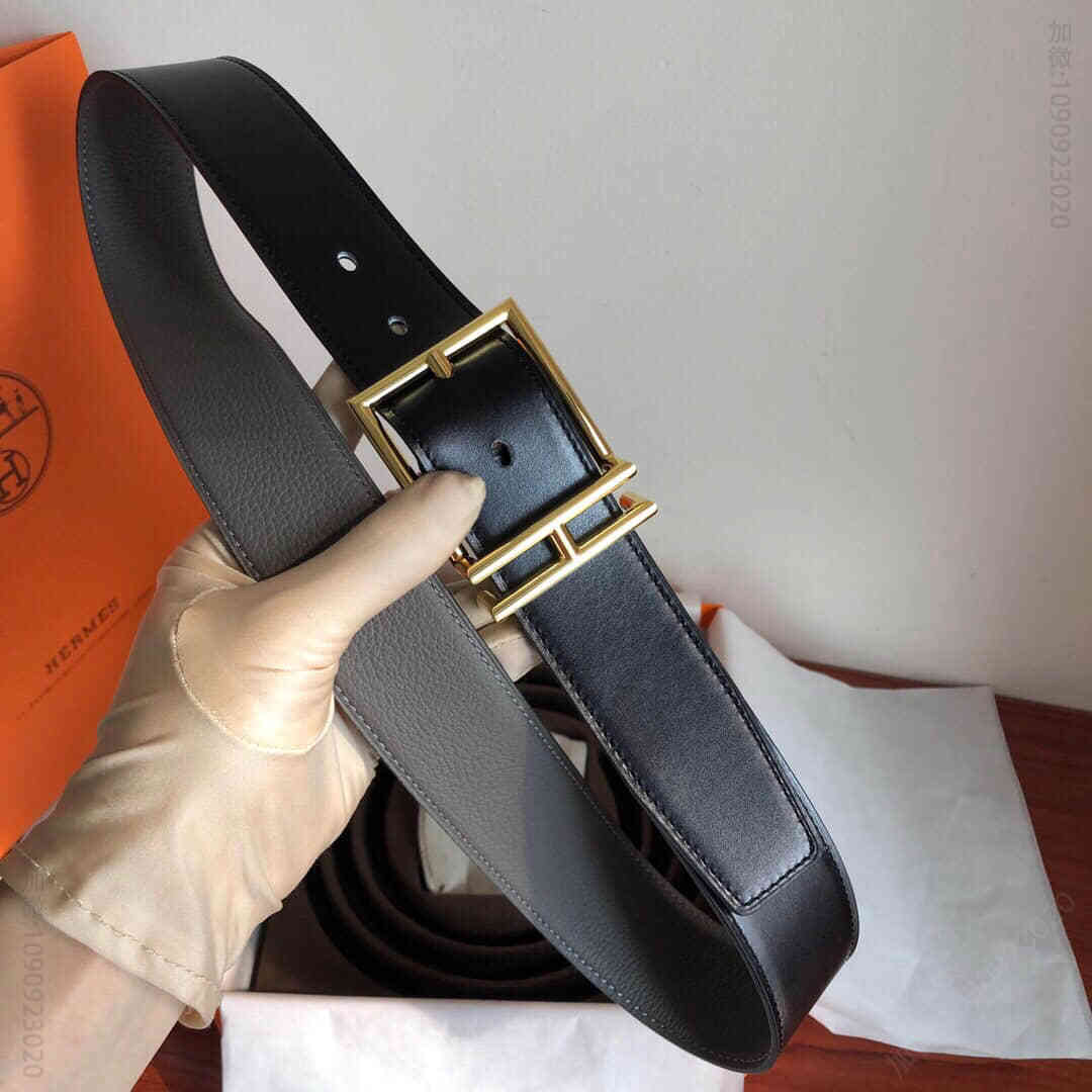 Hermes爱马仕 精品针式金属扣搭配进口牛皮40毫米Nathan双面外用腰带
