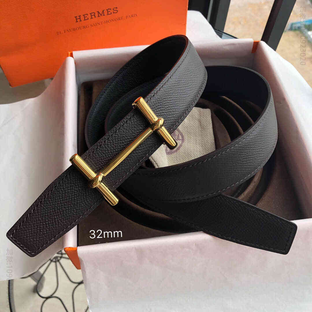 hermes新款H dAncre 皮带扣&双面皮腰带32毫米