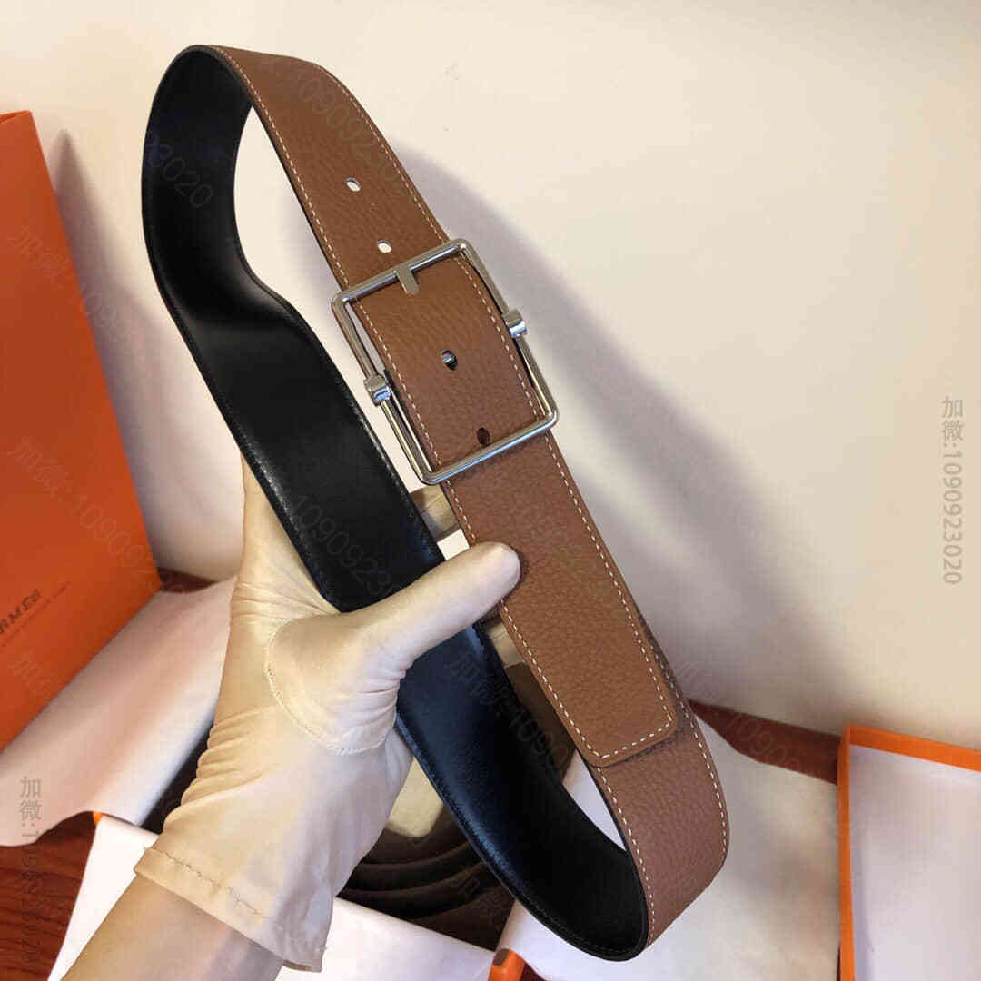 Hermes爱马仕 精品针式金属扣搭配进口牛皮38毫米Saddle双面外用腰...