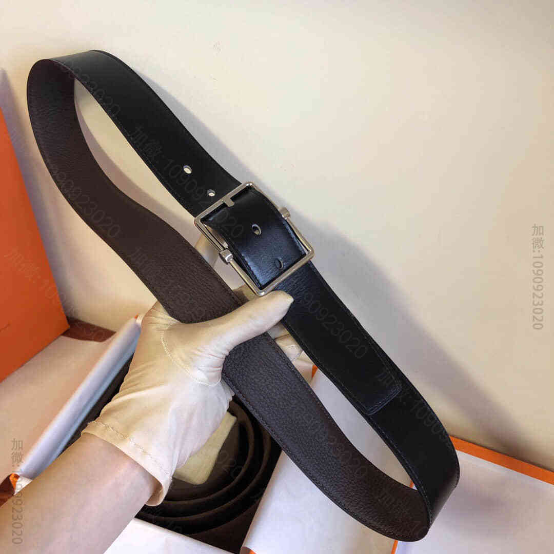 Hermes爱马仕 精品针式金属扣搭配进口牛皮38毫米Saddle双面外用腰...