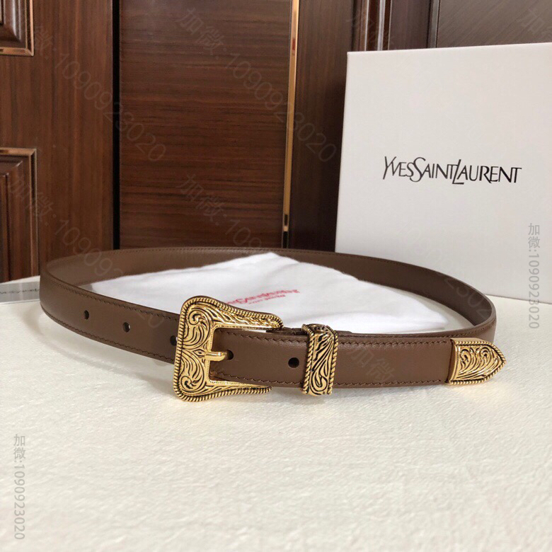 伊夫圣罗兰YSL 复古精工雕花金属扣2.0cm女款腰带