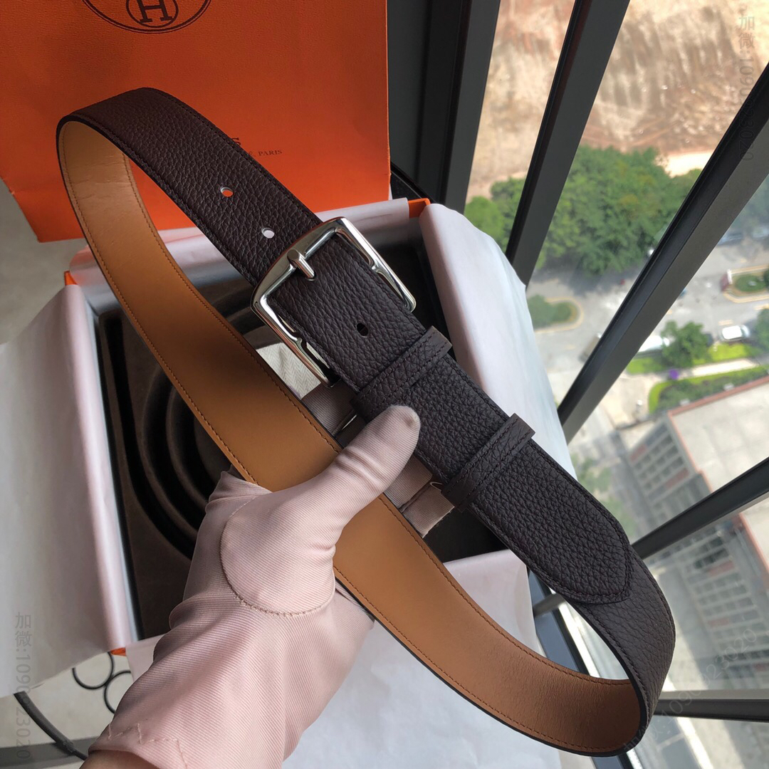 Hermes爱马仕 Hermes35毫米Etriviere腰带，搭配精品针式光泽感金属扣
