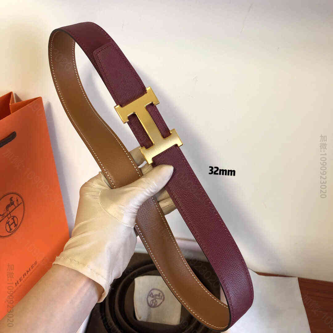 hermes经典h皮带扣&双面手掌纹腰带32毫米