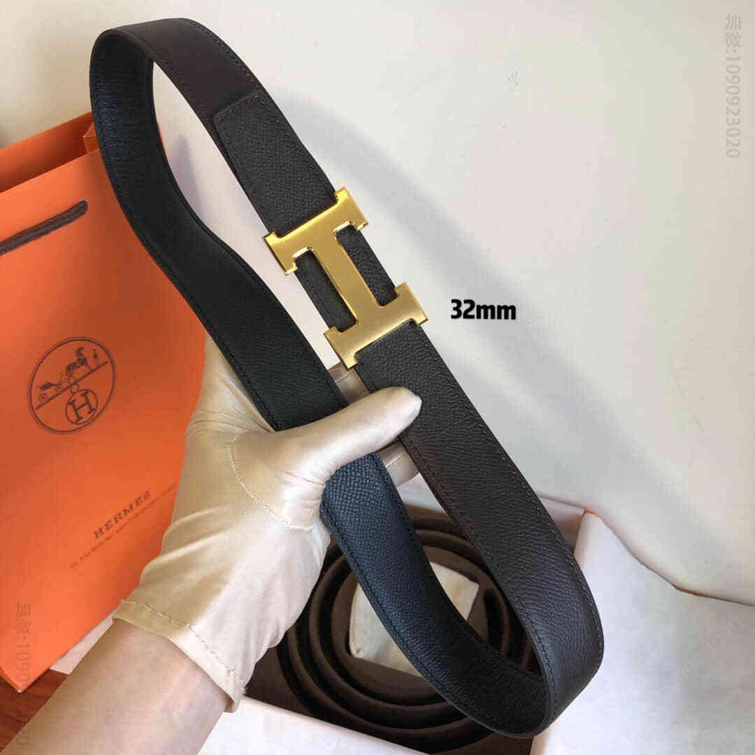hermes经典h皮带扣&双面手掌纹腰带32毫米