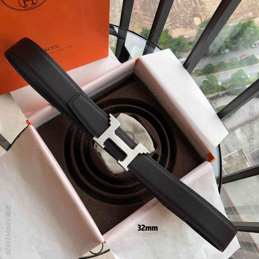 hermes专柜新款天使翅膀扣&双面手掌纹腰带32毫米