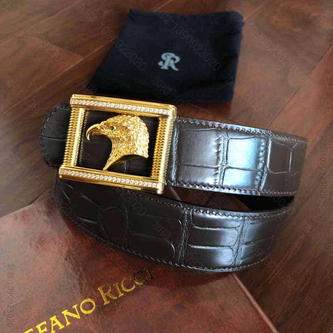 STEFANORICCI史蒂芬.劳尼治专柜款标志性精钢鹰头方形镶嵌钻挂扣3....