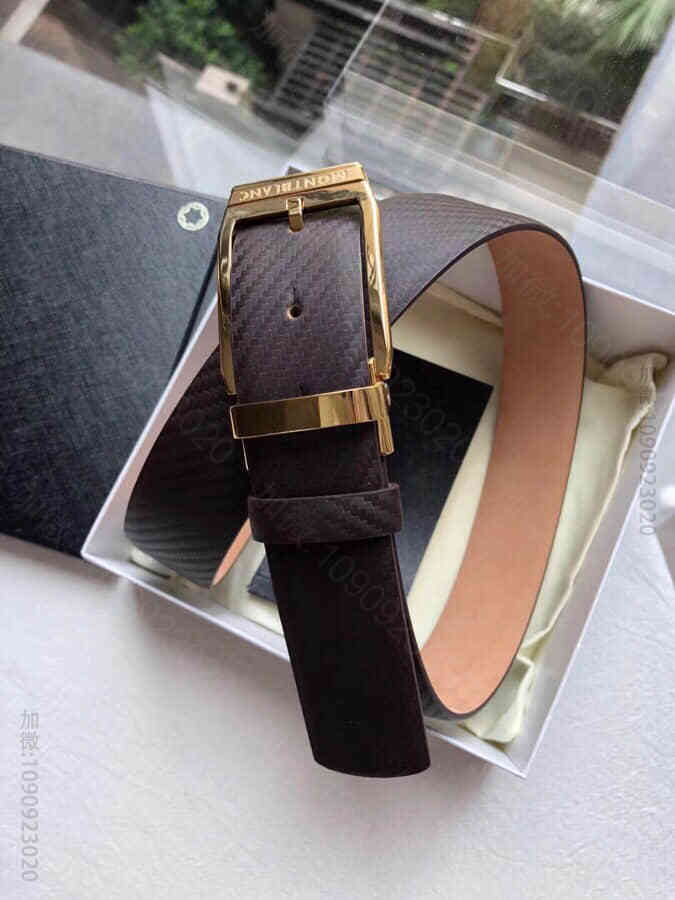 Montblanc万宝龙(德国)精致针式金属扣男士腰带宽度:3.5cm