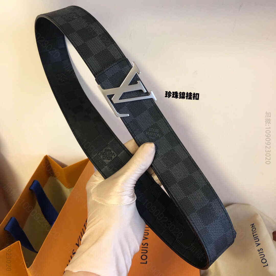 路易威登双面用腰带珍珠镍金属挂扣40mm
