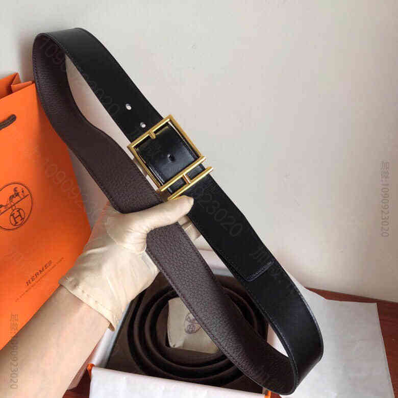 Hermes爱马仕 精品针式金属扣搭配进口牛皮40毫米Nathan双面外用腰...