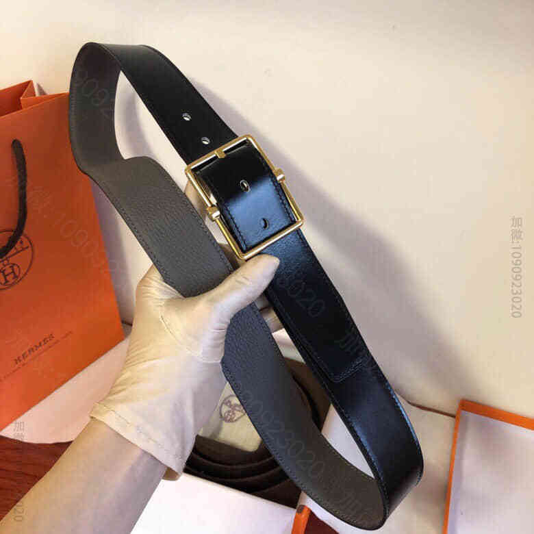 Hermes爱马仕 精品针式金属扣搭配进口牛皮38毫米Saddle双面外用腰...