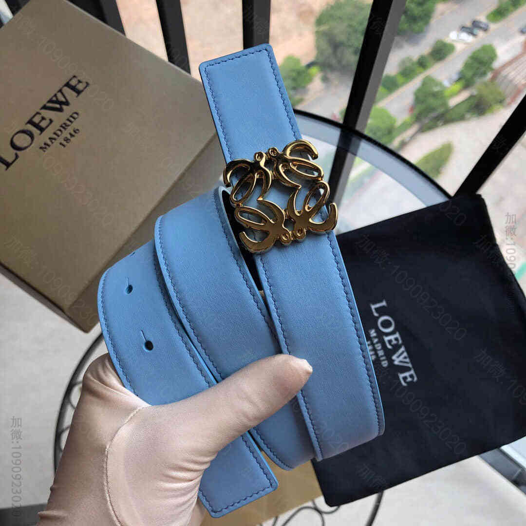 LOEWE罗意威女士3.2cm搭配品牌标识金属挂扣双面外用腰带