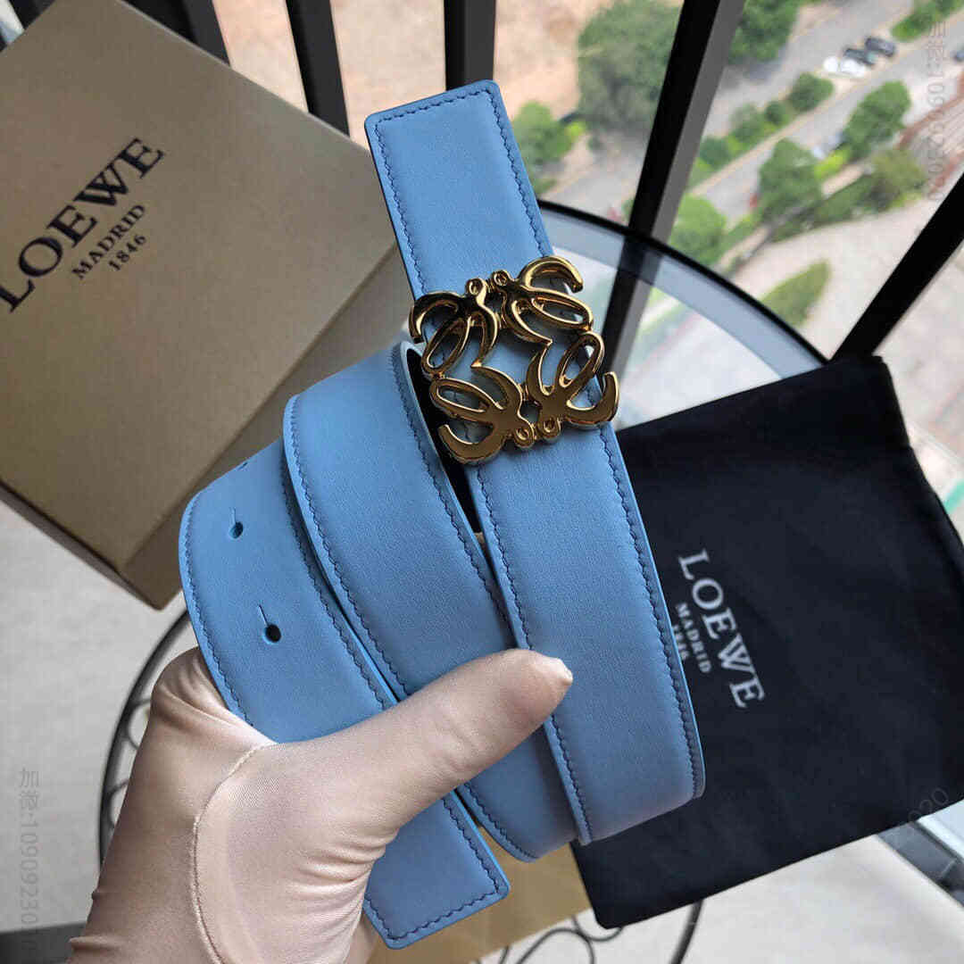 LOEWE罗意威女士3.2cm搭配品牌标识金属挂扣双面外用腰带