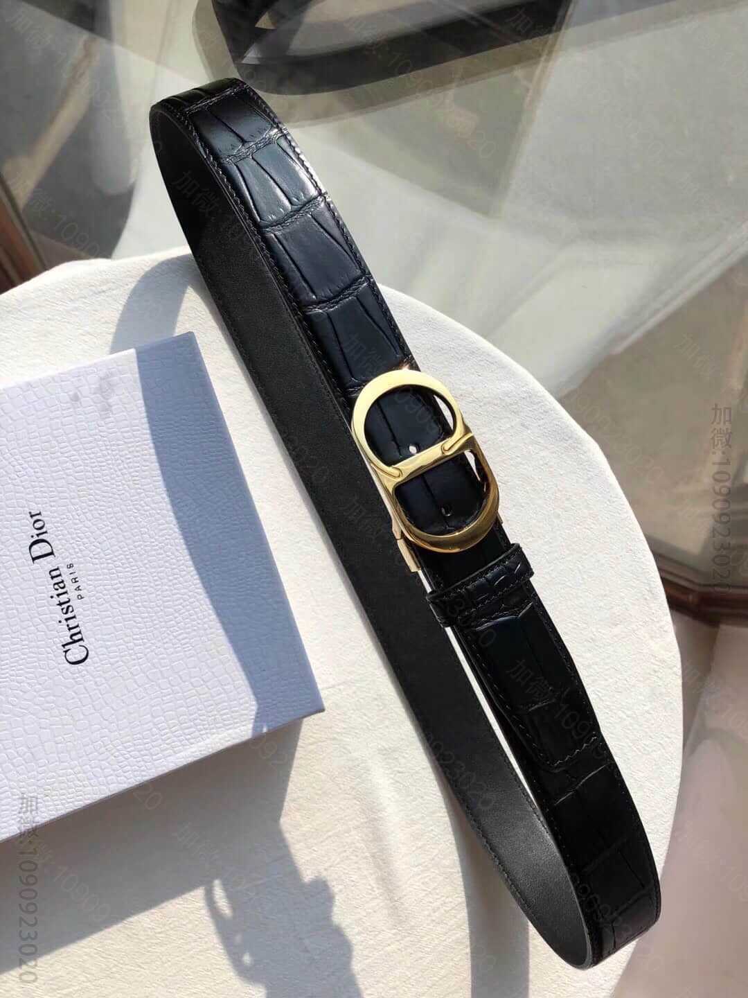 迪奥Dior(法国)专柜款<精钢>CD夹扣男款腰带宽度3.5cm
