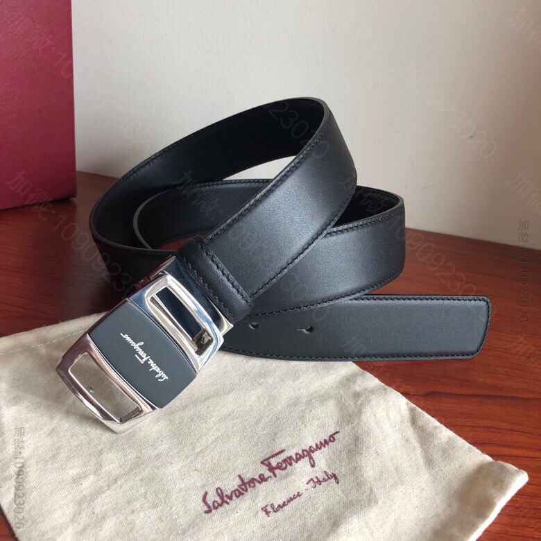 SalvatoreFerragamo菲拉格慕男士3.5cm精钢亚克力金属夹扣...