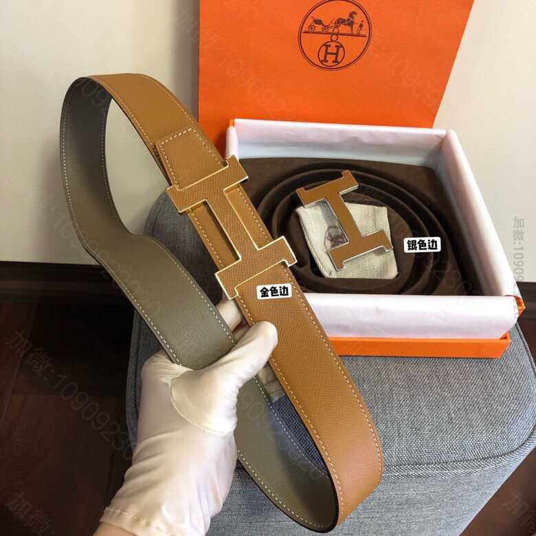 38毫米双面皮腰带搭配精钢四角贴皮面金属挂扣
