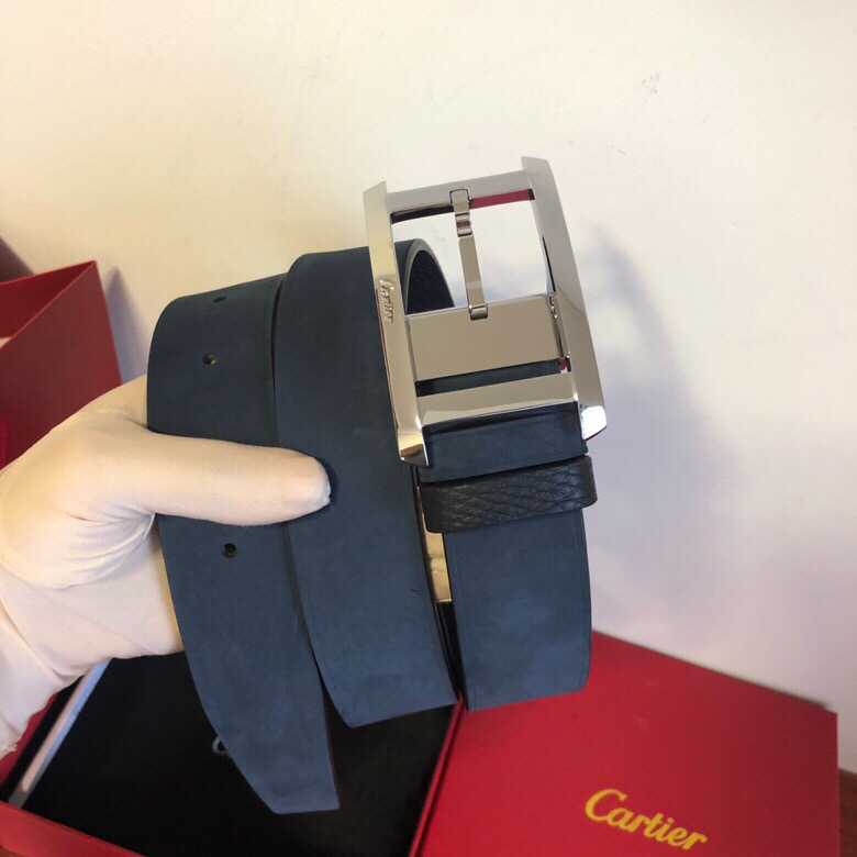 Cartier卡地亚进口绒面变色皮搭配头层牛皮甩纹可剪裁腰带