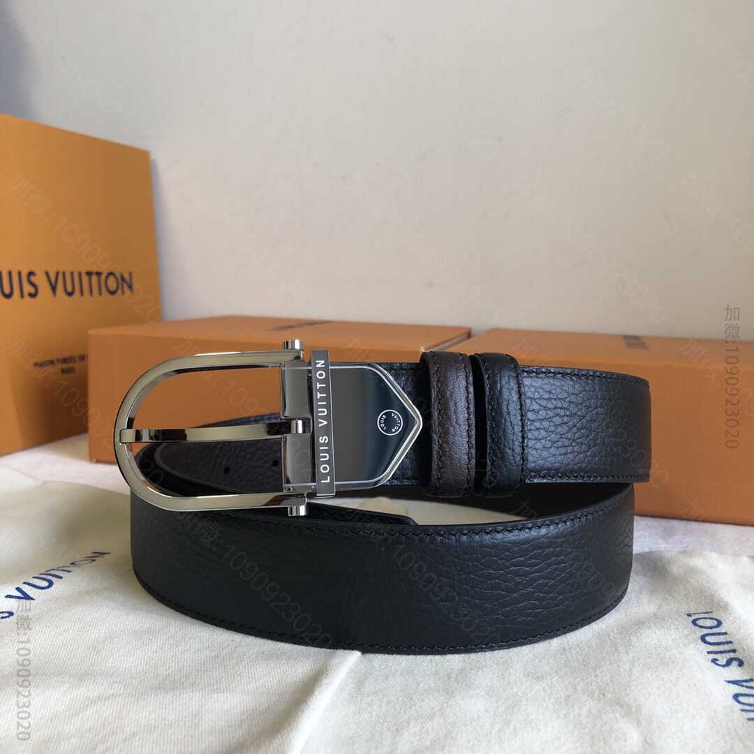 LV/路易威登精钢针扣搭配头层牛皮双面荔枝均可调式外用腰带35MM