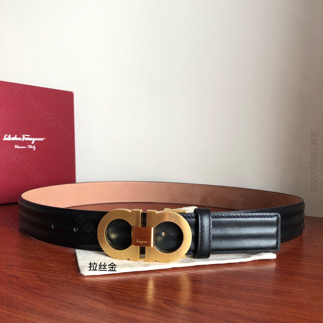 SalvatoreFerragamo菲拉格慕男士3.5cm精品专柜版型金属双...