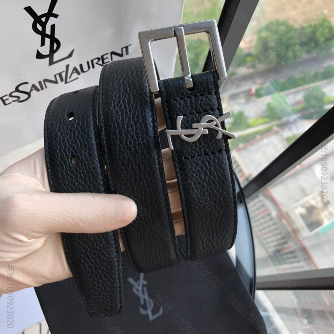 伊夫圣罗兰YSL 复古精工雕花金属扣3.0cm女款腰带