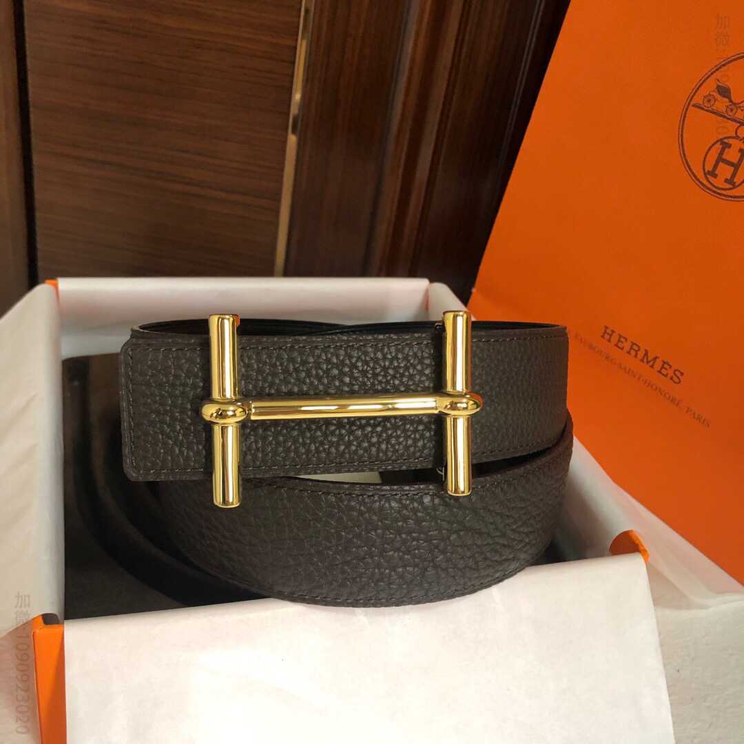 Hermes新款H dAncre 皮带扣&原版皮荔枝腰带38毫米