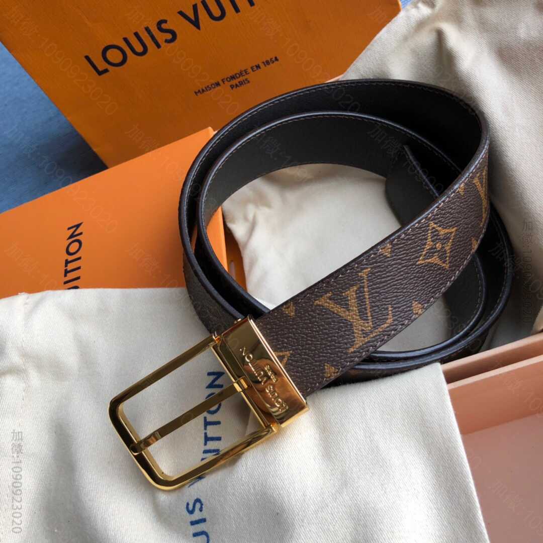 LV/路易威登 标志性Damier帆布和金属针扣皮带35毫米