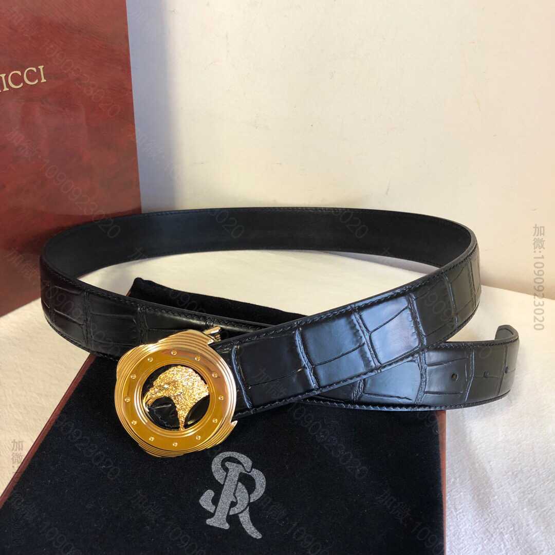 STEFANORICCI史蒂芬.劳尼治专柜款标志性精钢鹰头内穿扣3.5cm腰...