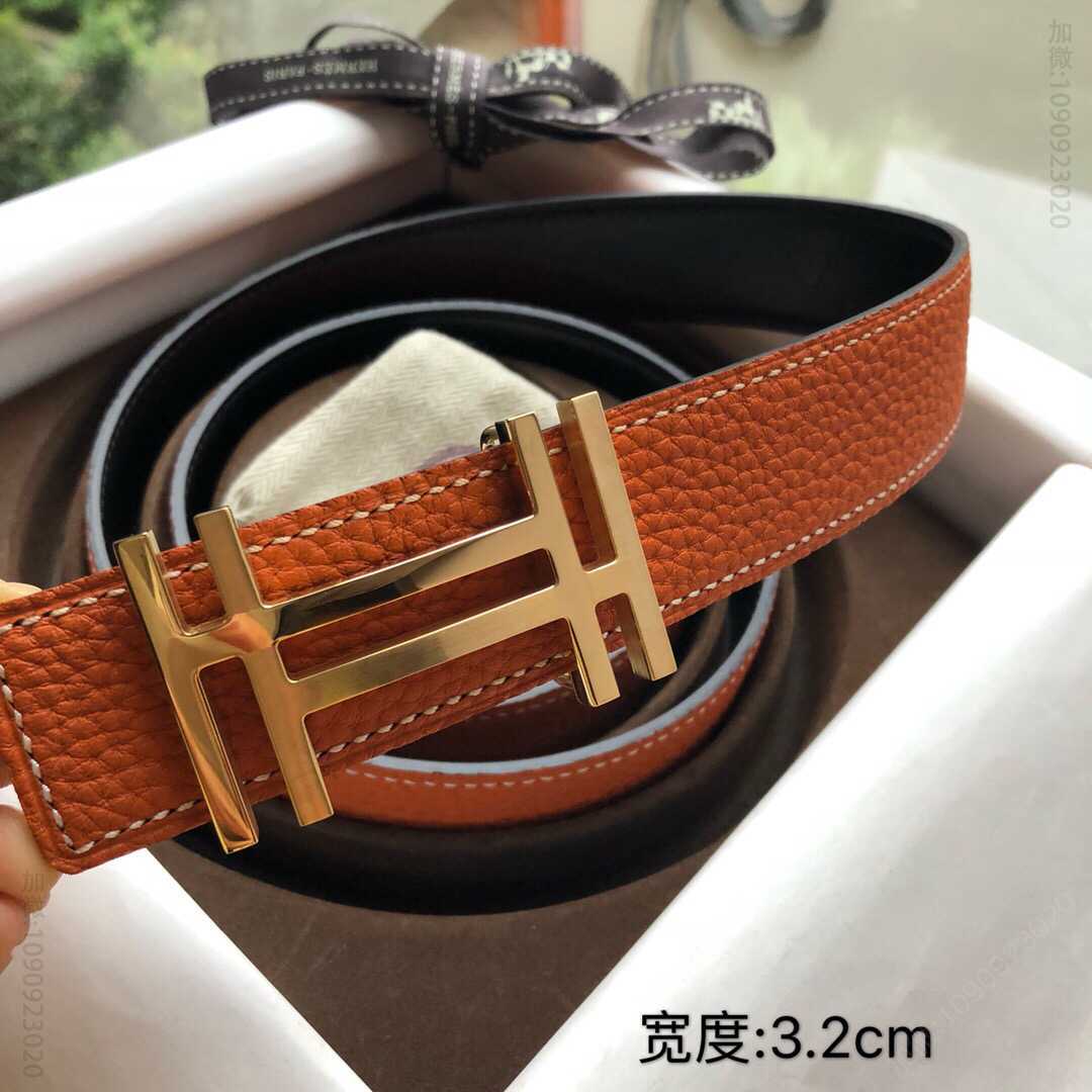 Hermes爱马仕 精钢焊点双工扣搭配双面原版腰带男款3.2cm