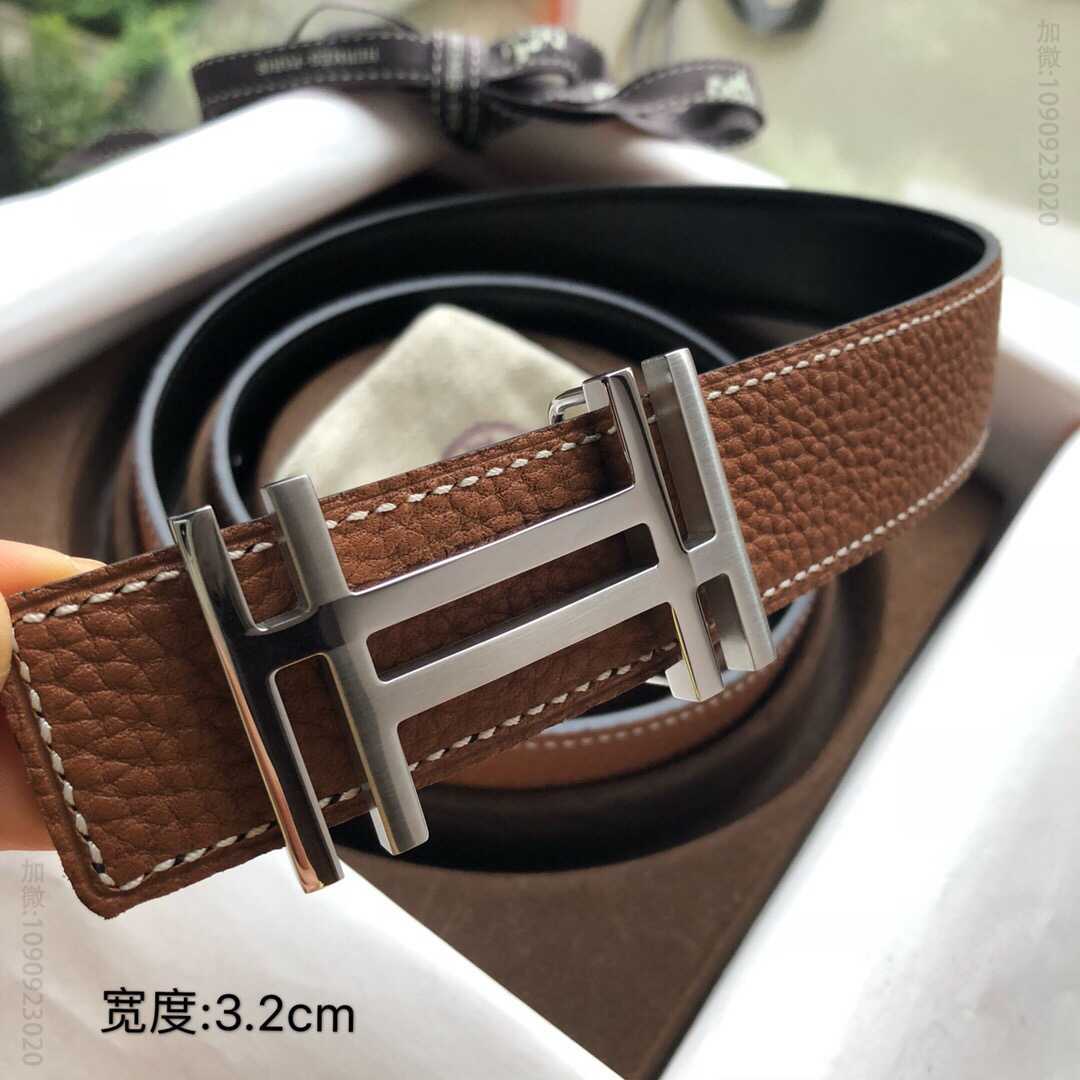 Hermes爱马仕 精钢焊点双工扣搭配双面原版腰带男款3.2cm