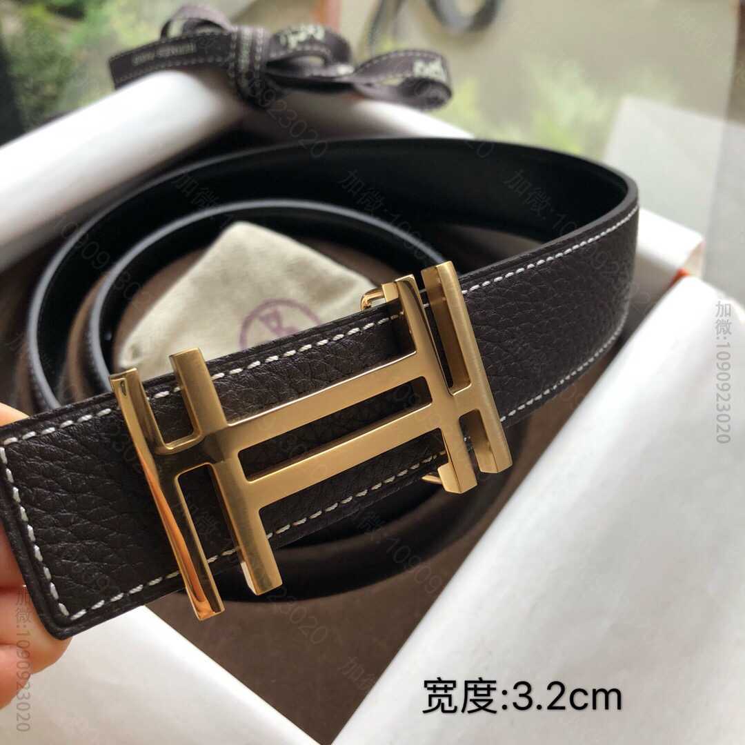 Hermes爱马仕 精钢焊点双工扣搭配双面原版腰带男款3.2cm