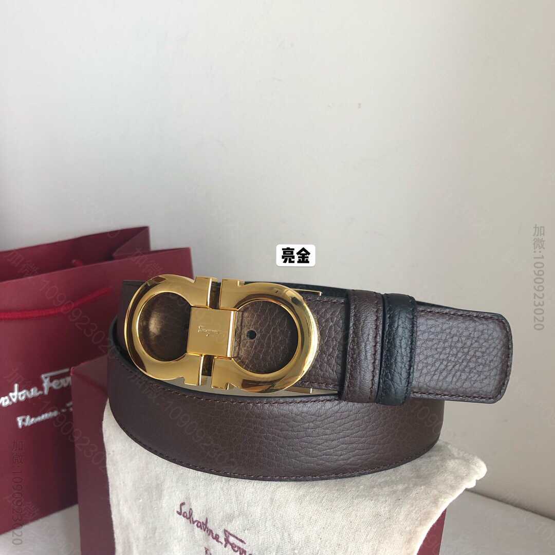 SalvatoreFerragamo菲拉格慕男士3.5cm专柜款版型双圈金属...